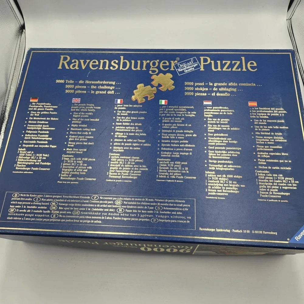 RARE Ravensburger 9000 Pieces Puzzle 192X138Cm‎ 1996 Tower Babel 178018 Bruegel
